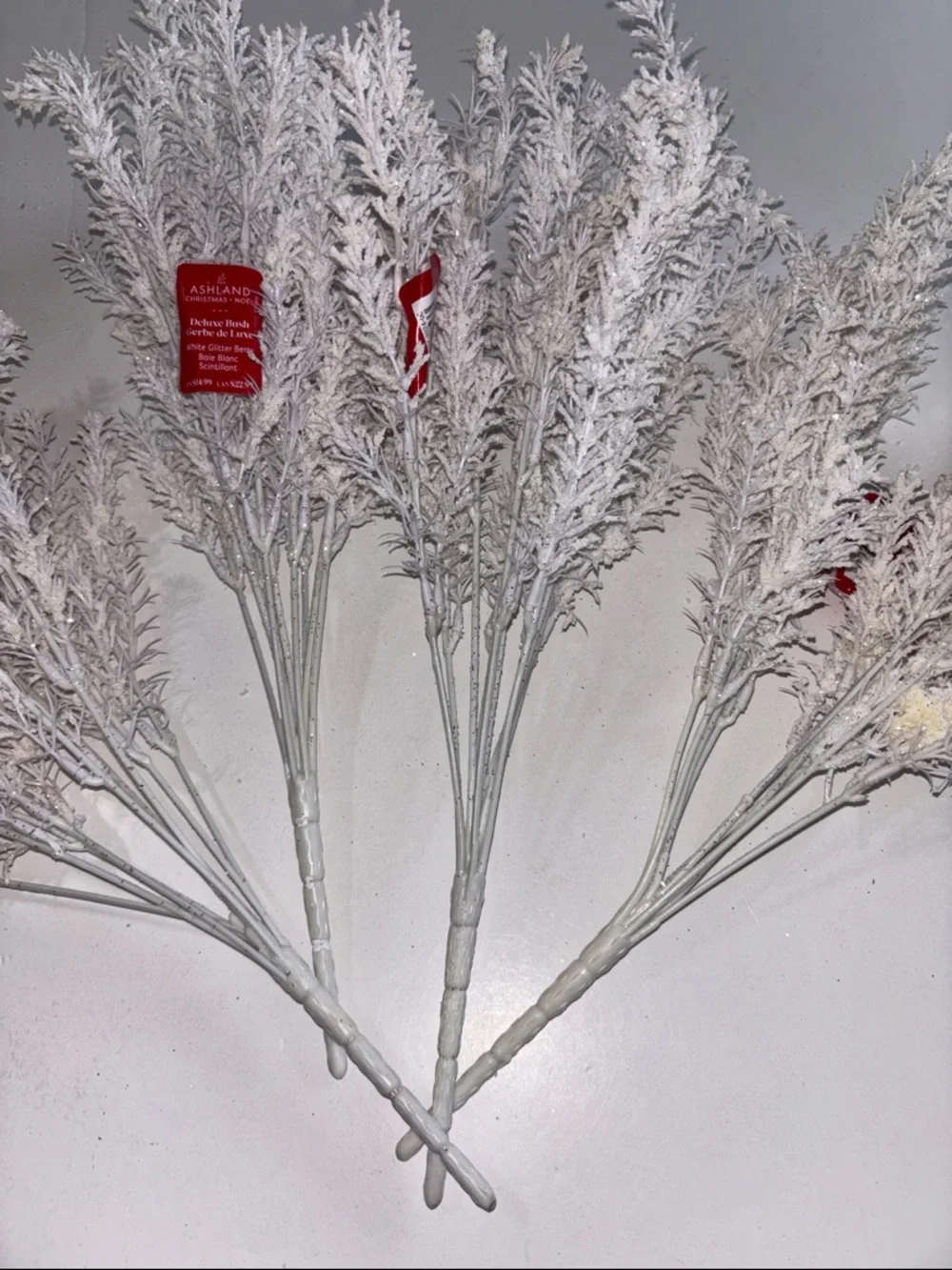 White Frosted Decorative Spray White Snow Filler White Christmas BRANCHES NWT